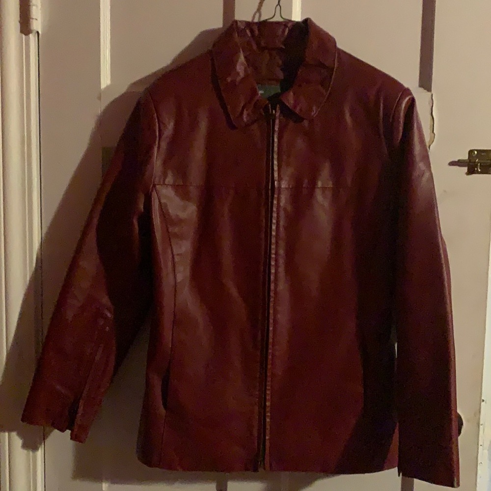 Medium Red Genuine Leather Jacket